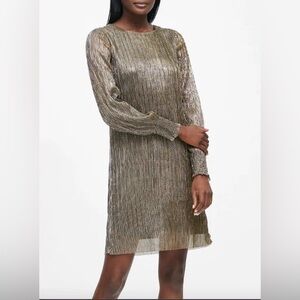 Banana Republic Metallic Gold Dress Size 2